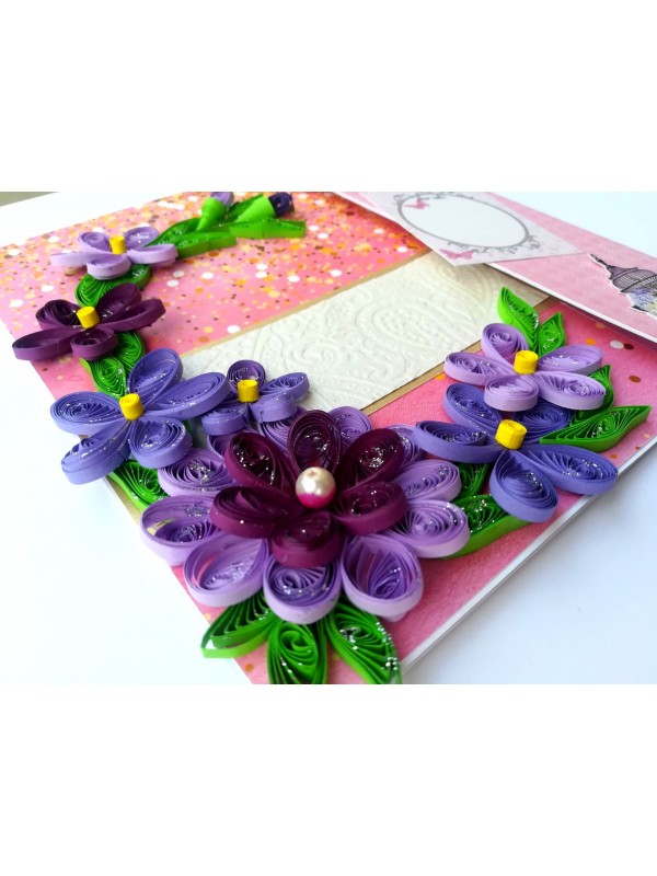 Purple Themed Mini Scrapbook Greeting Card