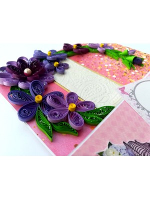 Purple Themed Mini Scrapbook Greeting Card Purple Themed Mini Scrapbook Greeting Card
