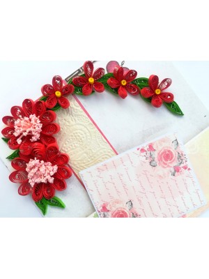Red Quilled Mini Scrapbook Greeting Card Red Quilled Mini Scrapbook Greeting Card