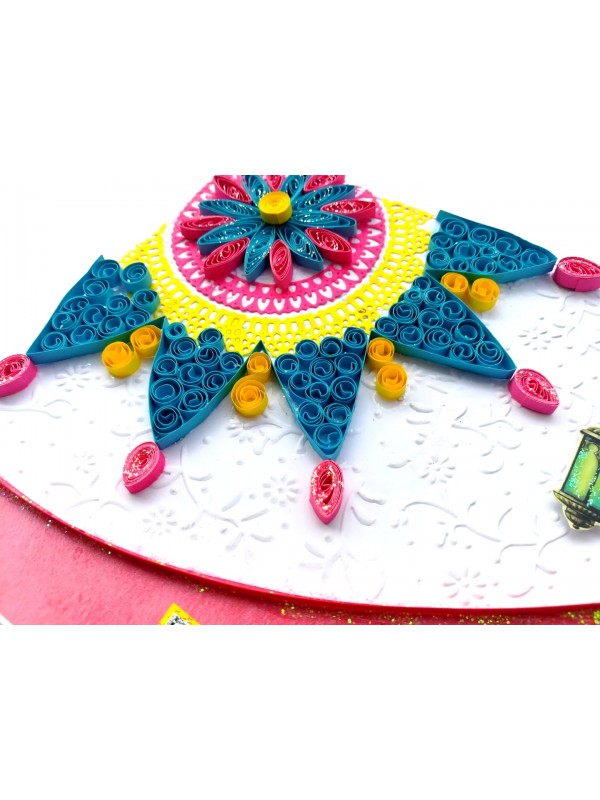 Sparkling Handmade Quilled Diwali Greeting Card D19 image