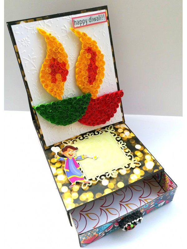 Card With Drawer Diwali Gift Greeting Card D28