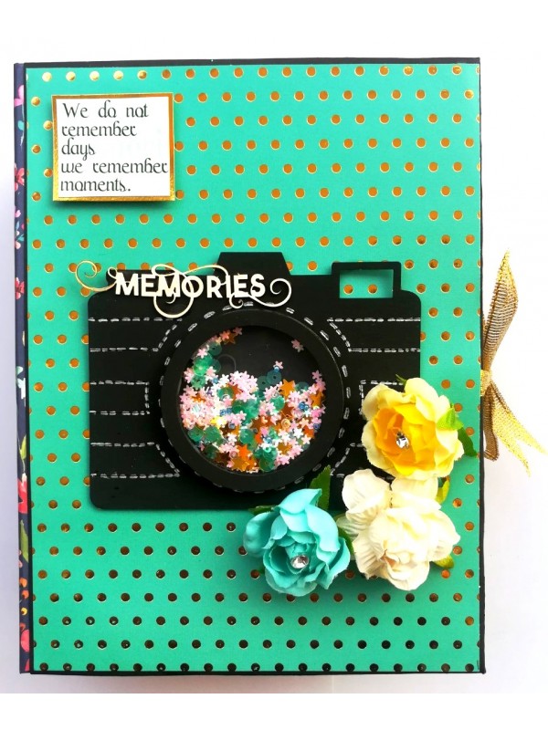 Memories Camera Sparkling Handmade Quilled Scrapbook