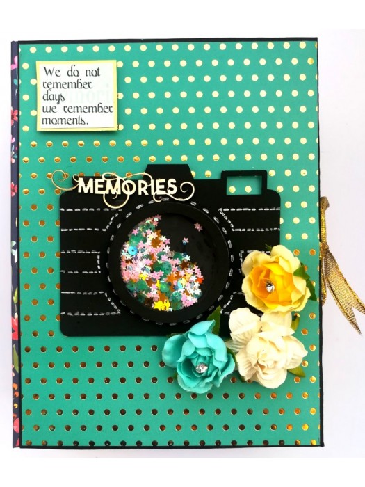 Memories Camera Sparkling Handmade Quilled Scrapbook