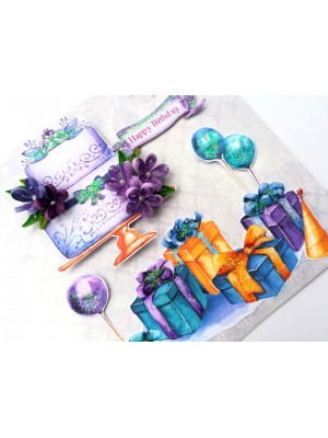 Blue & Purple Themed Sparkling Birthday Card Blue & Purple Themed Sparkling Birthday Card