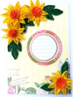 Exotic Sunshine Quilled Flowers Greeting Card