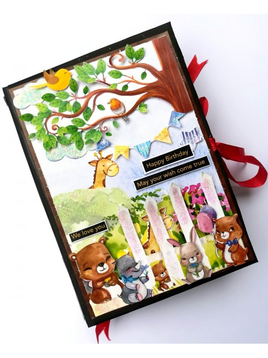 Happy Birthday Kids Themed Colorful Scrapbook