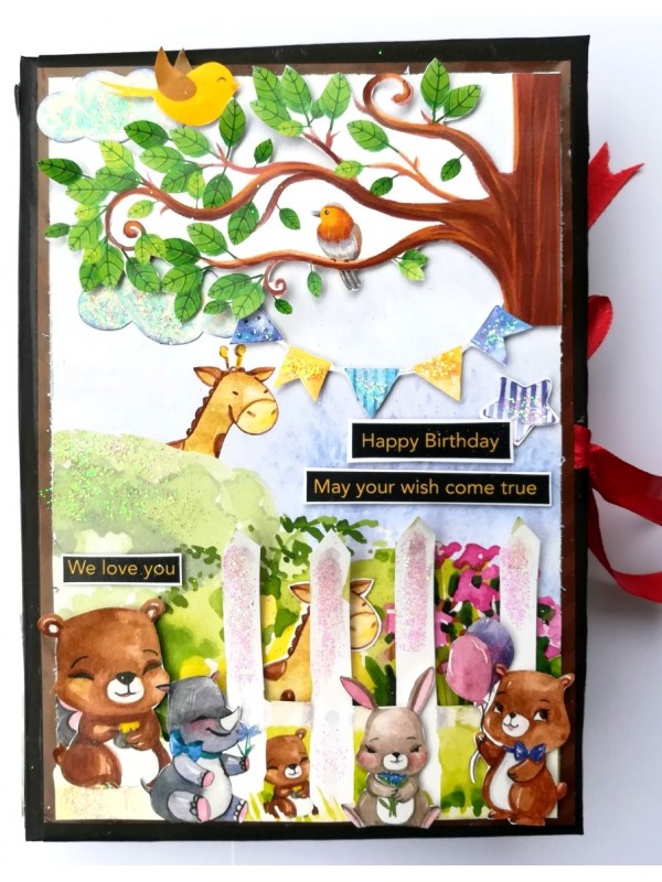 Happy Birthday Kids Themed Colorful Scrapbook