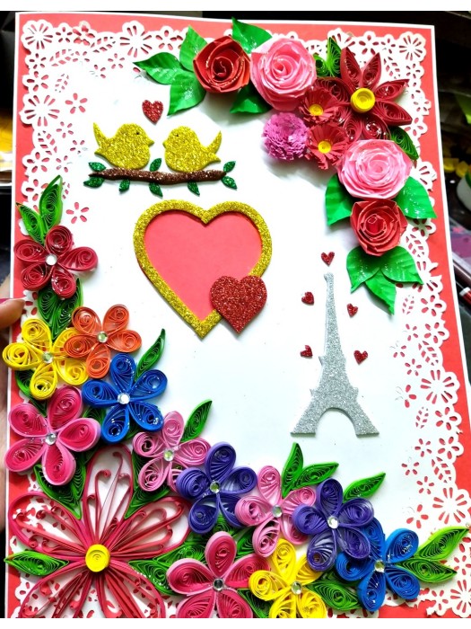 Beautiful Flowers and Love Themed Greeting Card image