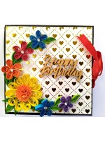 Multicolor Quilled Flowers Birthday Scrapbook