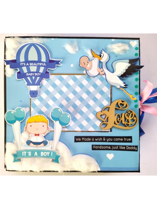 Handmade Baby Boy Scrapbook Album