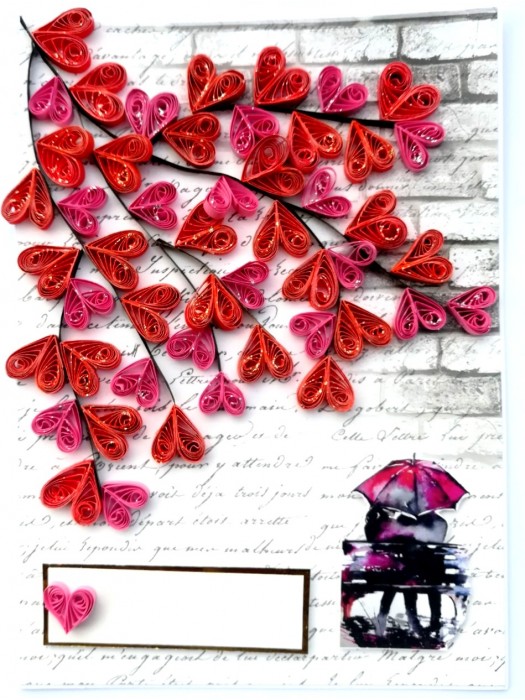 Love Tree Quilled Hearts Greeting Card 2 image