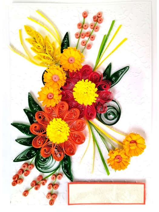 Sparkling Quilled Assorted Flowers Card image