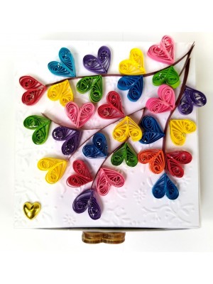 Mini Quilled Hearts Drawer Card - DH1 Mini Quilled Hearts Drawer Card - DH1