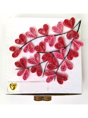 Mini Quilled Hearts Drawer Card - DH2 Mini Quilled Hearts Drawer Card - DH2