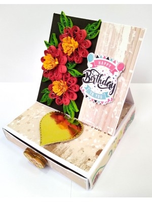Mini Quilled Flowers Drawer Card - D1 Mini Quilled Flowers Drawer Card - D1