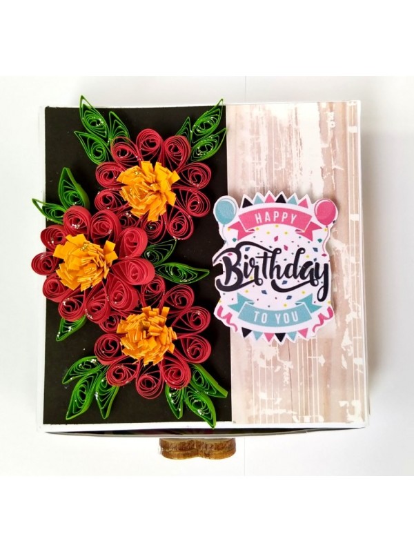 Mini Quilled Flowers Drawer Card - D1 image