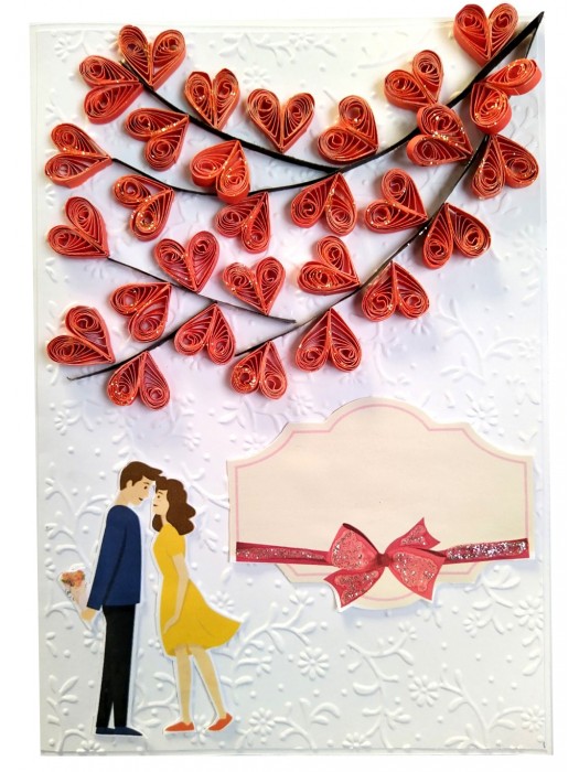 Tree of Hearts Couple Love Greeting Card image