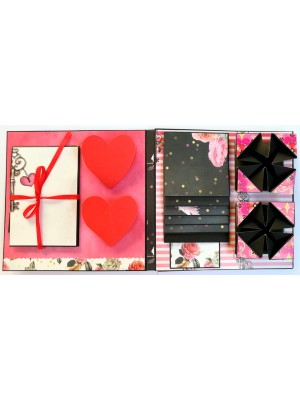 Sparkling Multicolored Love Quilled Mini Zigzag Scrapbook - D3 Sparkling Multicolored Love Quilled Mini Zigzag Scrapbook - D3