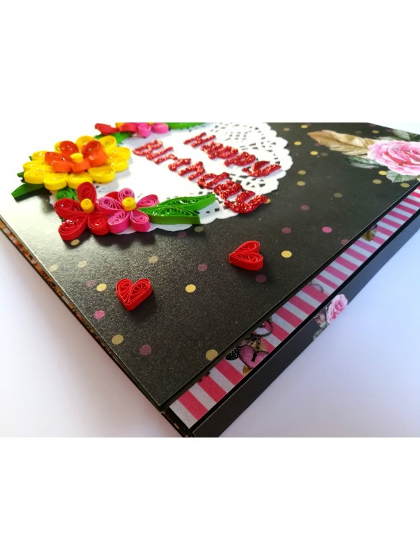 Sparkling Multicolored Love Quilled Mini Zigzag Scrapbook - D3 image