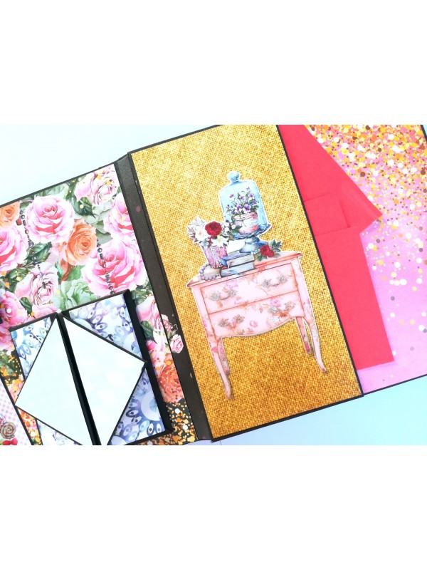 Sparkling Multicolored Love Quilled Mini Zigzag Scrapbook - D3