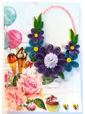 Sparkling Happy Birthday Quilled Card Sparkling Happy Birthday Quilled Card