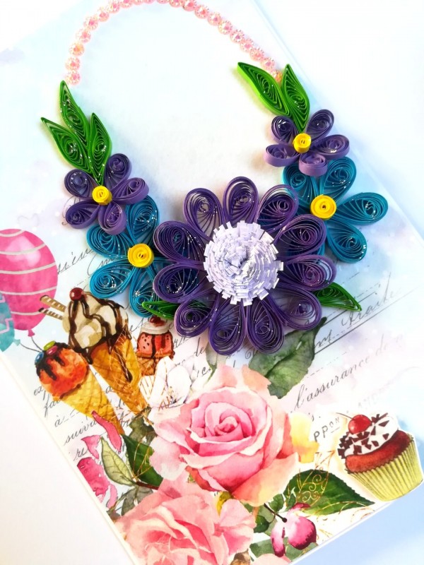 Sparkling Happy Birthday Quilled Card image