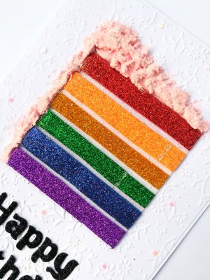 Sparkling Rainbow Cake Birthday Greeting card Sparkling Rainbow Cake Birthday Greeting card