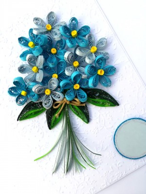 Blue Quilled Bouquet Greeting Card Blue Quilled Bouquet Greeting Card
