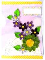 Sparkling Multicolored Quilled Flowers Card