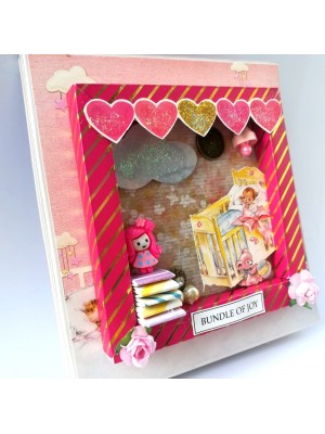 Baby Girl - 2 fold Mini Scrapbook Baby Girl - 2 fold Mini Scrapbook