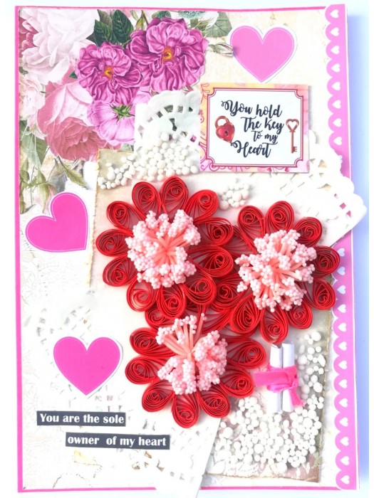 Sparkling Quilled Flowers 2 Fold Love Mini Scrapbook image