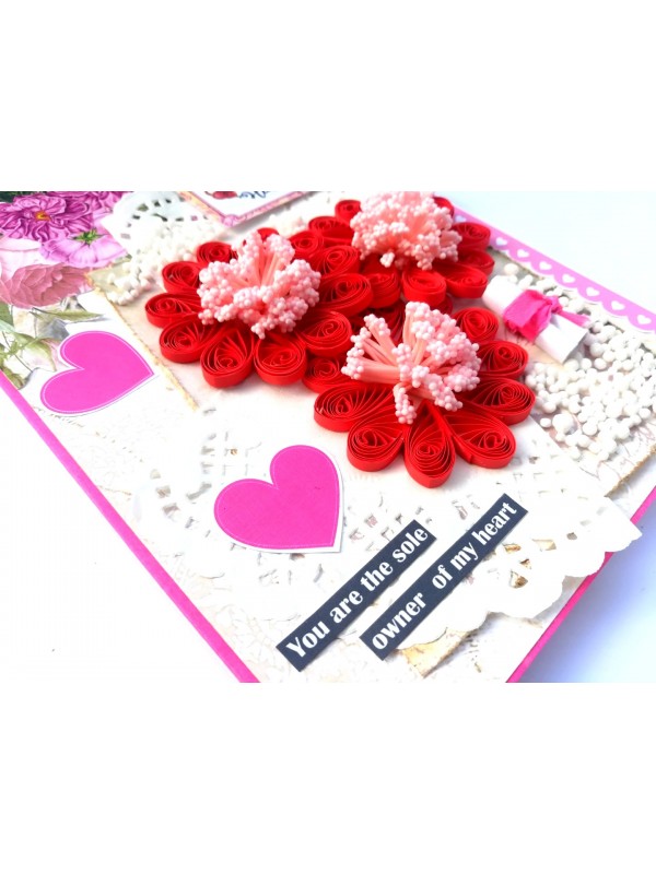 Sparkling Quilled Flowers 2 Fold Love Mini Scrapbook