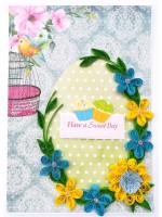 Quilled Yellow & Blue Flowers All Occasion Card