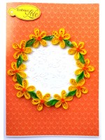 Quilled Yellow Flowers Greeting Card