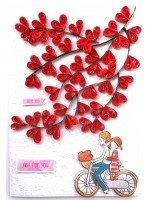 Quilled Hearts Love Greeting Card