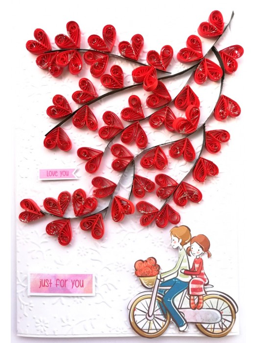 Quilled Hearts Love Greeting Card image