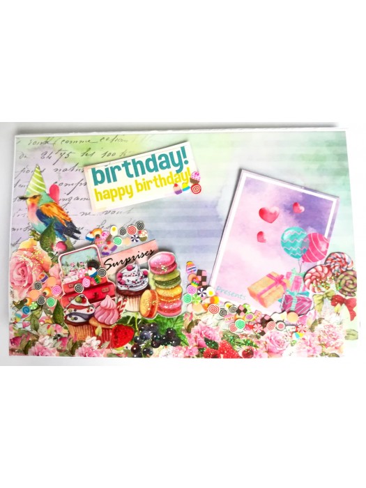 Sparkling Multicolored Birthday Mini Scrapbook C1 image