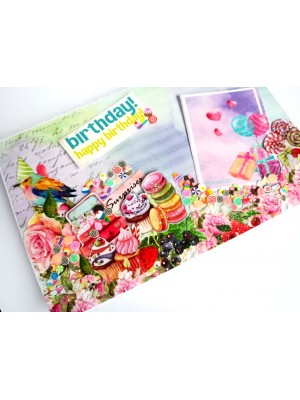 Sparkling Multicolored Birthday Mini Scrapbook C1