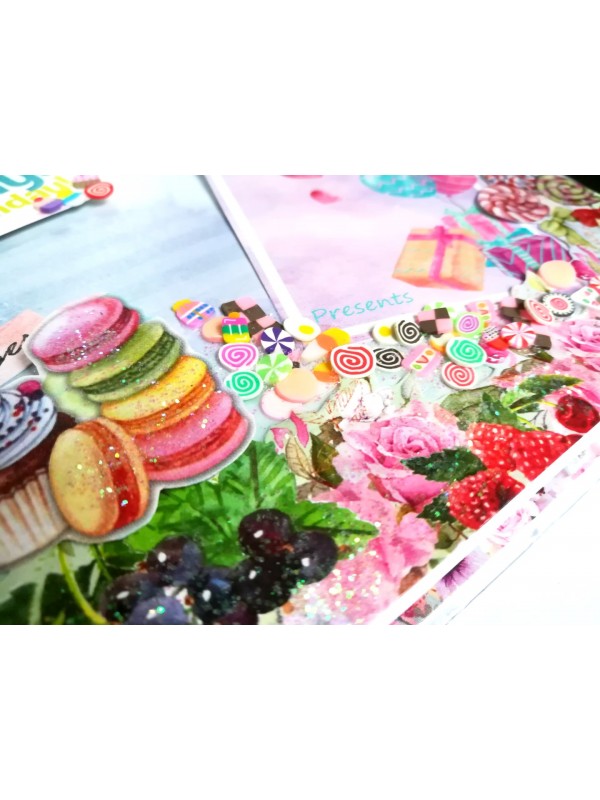 Sparkling Multicolored Birthday Mini Scrapbook C1 image