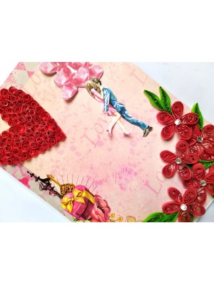 Sparkling Red Quilled Love Birthday Card Sparkling Red Quilled Love Birthday Card