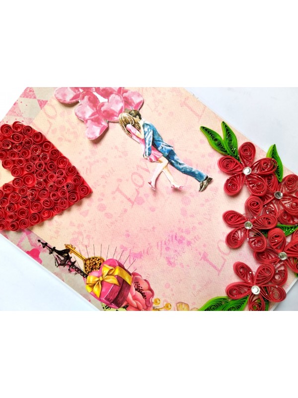 Sparkling Red Quilled Love Birthday Card image