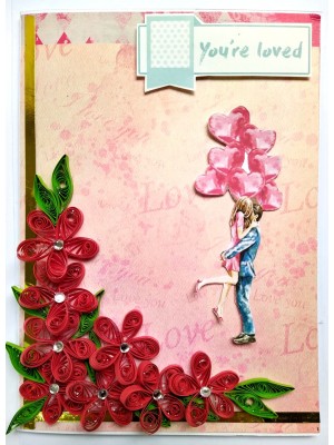 Handmade Quilled Flowers Love Greeting Card Handmade Quilled Flowers Love Greeting Card