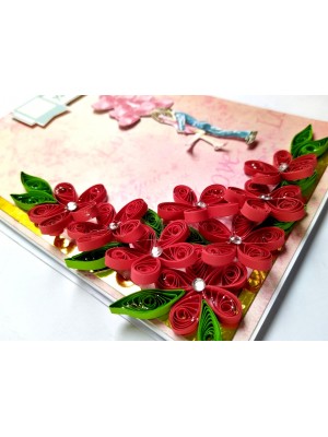 Handmade Quilled Flowers Love Greeting Card Handmade Quilled Flowers Love Greeting Card