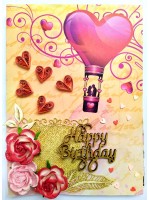 Love & Birthday 2 Fold Mini Scrapbook Greeting Card -D4