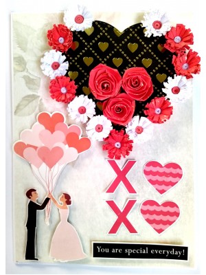 Handmade Quilled Hearts Love Greeting Card Handmade Quilled Hearts Love Greeting Card