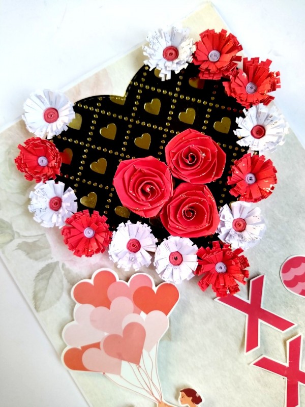 Handmade Quilled Hearts Love Greeting Card image