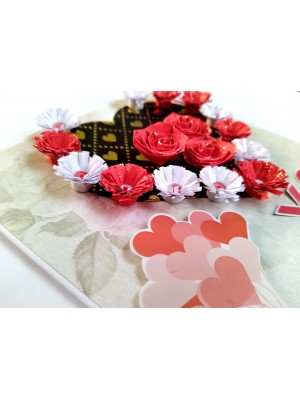 Handmade Quilled Hearts Love Greeting Card Handmade Quilled Hearts Love Greeting Card