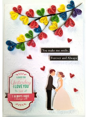 Handmade Quilled Hearts Love Greeting Card Handmade Quilled Hearts Love Greeting Card