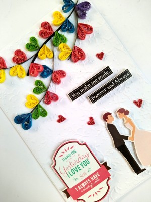 Handmade Quilled Hearts Love Greeting Card Handmade Quilled Hearts Love Greeting Card