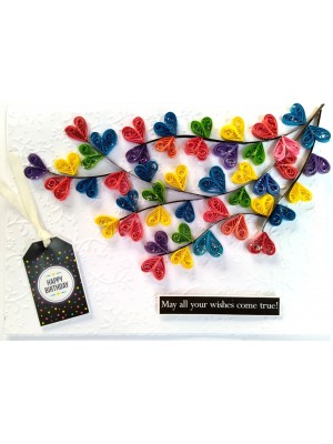 Handmade Quilled Hearts Love Greeting Card Handmade Quilled Hearts Love Greeting Card